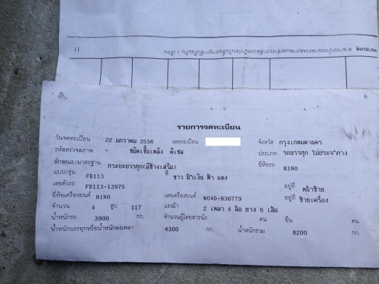 ขาย หกล้อล้อกลาง HINO FB 117 แรงม้า ยาว 5 เมตร