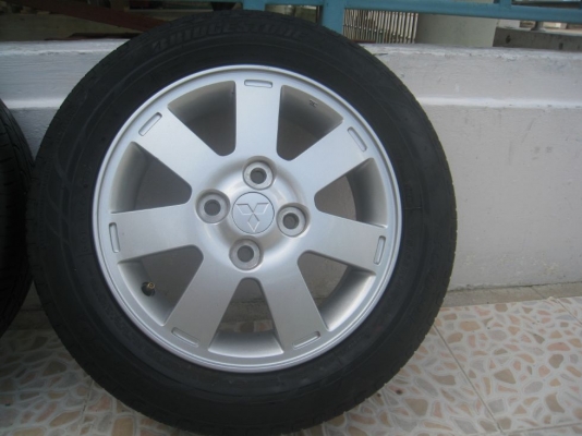 ขายล้อแม็กเดิม MITSUBISHI MIRAGE 14" 4/100+ ยางปี 12   (081-3747940)