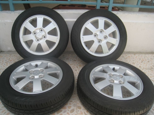 ขายล้อแม็กเดิม MITSUBISHI MIRAGE 14" 4/100+ ยางปี 12   (081-3747940)
