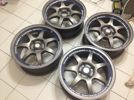 ขายแม็กซ์มือ2 Wave sport ขอบ15 4รู100 + ยางปี11 ราคา 9,300 บาท