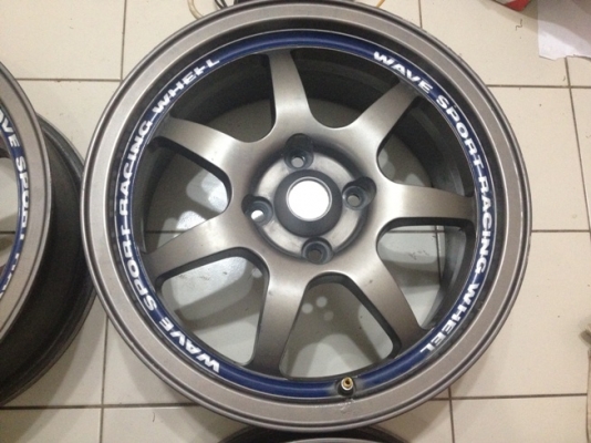 ขายแม็กซ์มือ2 Wave sport ขอบ15 4รู100 + ยางปี11 ราคา 9,300 บาท