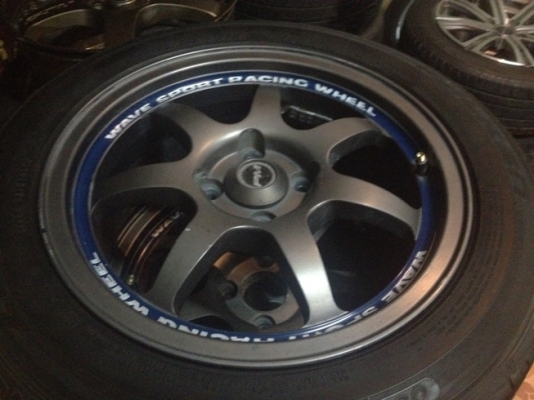 ขายแม็กซ์มือ2 Wave sport ขอบ15 4รู100 + ยางปี11 ราคา 9,300 บาท