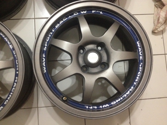 ขายแม็กซ์มือ2 Wave sport ขอบ15 4รู100 + ยางปี11 ราคา 9,300 บาท