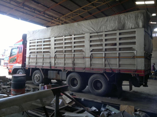 ขายรถ 24 ล้อ 2 เพลา แม่-ลูก กระบะเหล็กคอกเกษตรไม่ดั้ม MITSUBISHI FUSO SUPER GRERT รถสวย