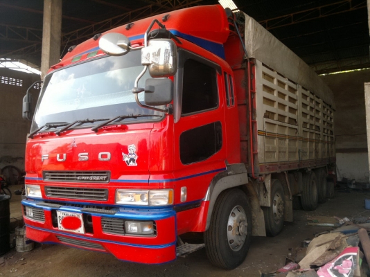 ขายรถ 24 ล้อ 2 เพลา แม่-ลูก กระบะเหล็กคอกเกษตรไม่ดั้ม MITSUBISHI FUSO SUPER GRERT รถสวย