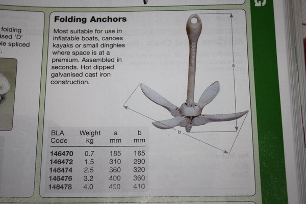 สั่งมาแบ่งกันใช้ FOLDING ANCHORS สมอสำหรับเรือยางหรือสมอจำปี