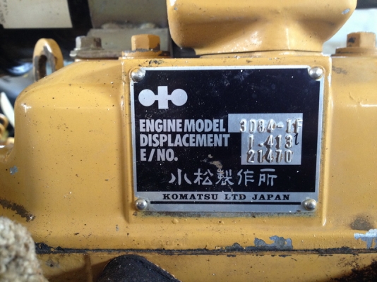 เครืองยนต์เก่าญี่ปุ่น KOMATSU 3D84 สำหรับ ใส่ PC20 หรือ PC30