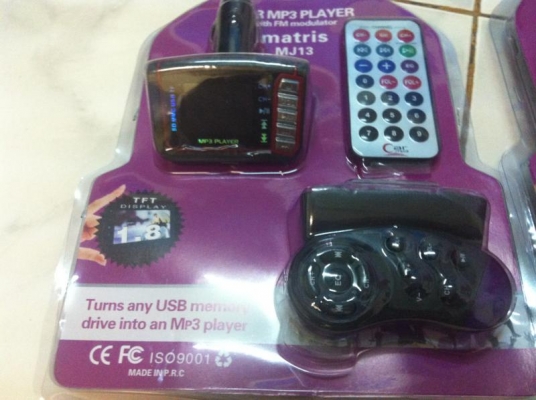 ขายอุปกรณ์ ฟังเพลง mp 3 เหมาาะใช้กับรถ มี รีโมทย์พวงมาลัย