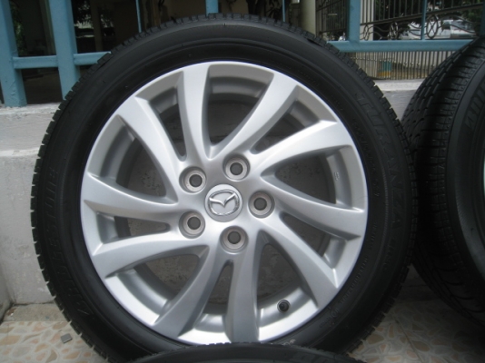 ขายล้อแม็ก  Mazda3 MC ป้ายแดง 16"x6.5" et50 5รู114.3+ ยางปี 1913 สนใจติดต่อเล็กคลองสามครับ (081-3747940)