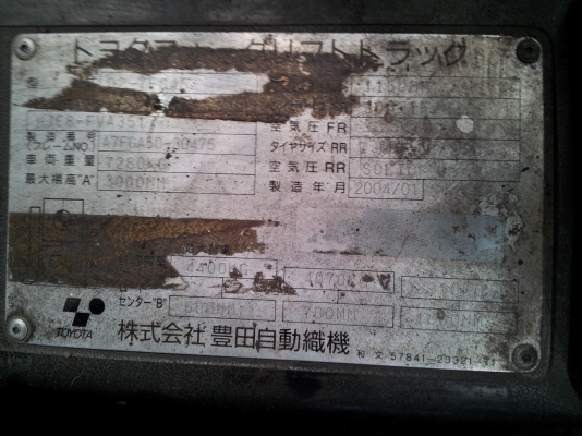 Forklift TOYOTA ขนาด 4.5 ตัน รุ่น 7 ถูก ๆเลยครับ  Model 02-7FG45