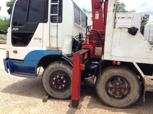 ขายรถบรรทุก12ล้อติดเครน5ตัน6ปอก5ชัก เครื่อง JO8C 210 แรง กระบะยาว7เมตร2เพลา มีสโลครับ