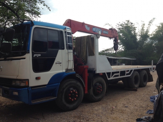 ขายรถบรรทุก12ล้อติดเครน5ตัน6ปอก5ชัก เครื่อง JO8C 210 แรง กระบะยาว7เมตร2เพลา มีสโลครับ