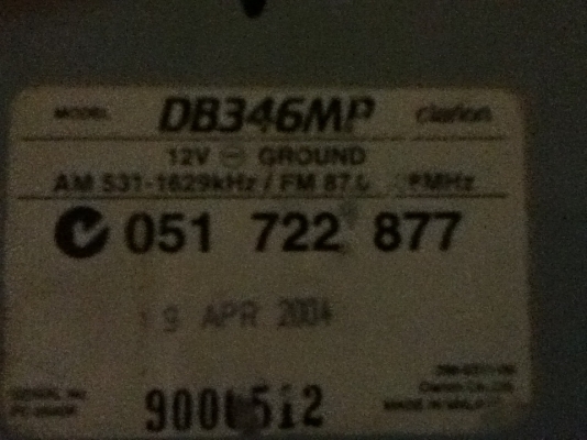 ขายวิทยุMP3  Clarion รุ่น DB-346MP  ขายถูกๆ1300.-