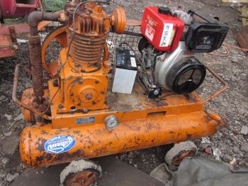 ขาย-เครื่องปั๊มลม  MEIJI: NME 235A แบบใช้เครื่องยนต์ yanmar ดีเซล มือสองญี่ปุ่น