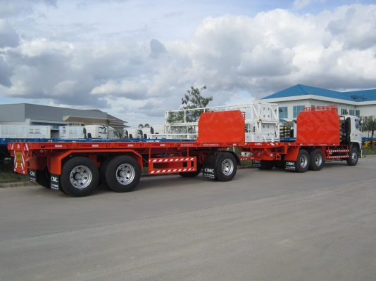 รถกระบะพ่วง 7.6 เมตร CIMC ผลิตเร็วแยกขายแม่ลูก