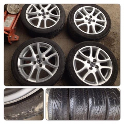 ขายแม็กเดิมขอบ16 Top new Mazda 2 4รู100 + ยางปี10-11 ราคา 7,900 บ.ถูก