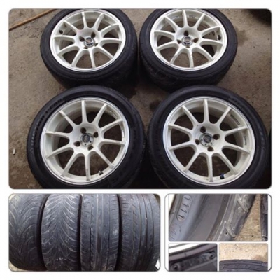 ขายแม็กมือ2ขอบ16 Advan RS. 4รู100 + ยางปี10-11 ราคา 9,900บ.ถูก