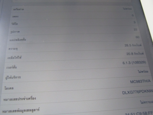 บางใหญ่ ขาย iPad2 3G+WiFi 32GB White เครื่องศูนย์ไทย 7,500 บาท