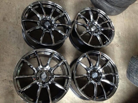 เเม็กมือสอง ขอบ18 ก้านยกๆ 5รู114 กว้าง8 ออฟ40 สีเเบล็คโครม