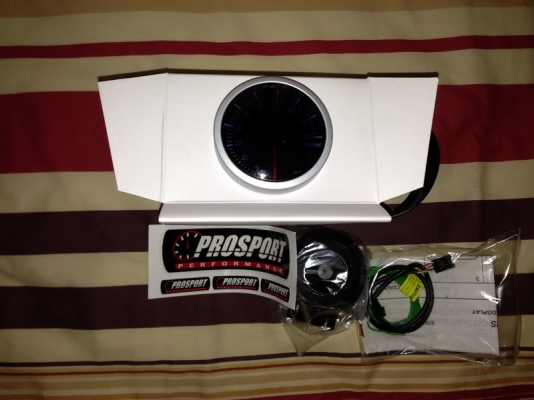 ขายเกจ์วัดรอบ (RPM) Prosport หน้าดำ 2นิ้วครึ่ง มีเลขดิจิตอลกำกับด้านล่าง