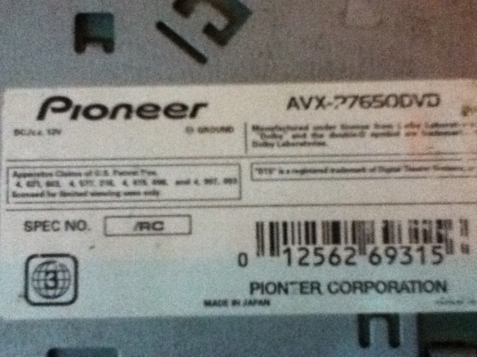 ขายจอสไลล์ Pioneer รุ่น AVX-P7650DVD ภาพชัดสภาพสวยๆ ขายถูกๆ 3500.-
