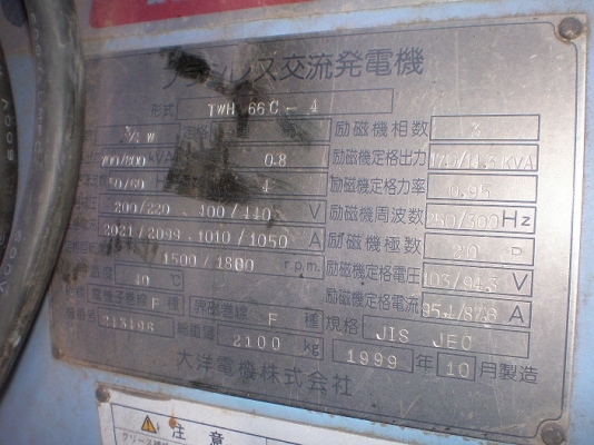 AIRMAN SDG800S ปี 1999 สภาพดีมาก ใครหาของหนักและใหญ่อยู่เชิญคลิ้กเลยครับ