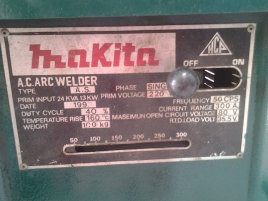 ตู้เชื่อมMAKITA 300A  ใช้งานหนักได้เยี่ยมมาก