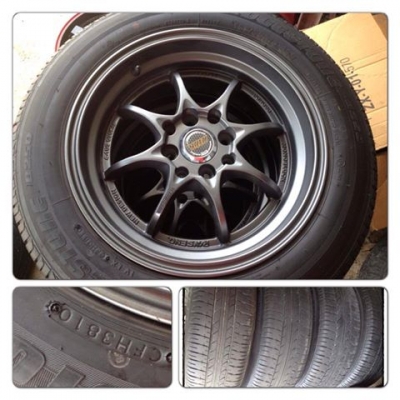 ขายแม็กมือ2 CE28 ขอบ15 4รู100/114 + ยางปี10 ราคา 8,900บาทถูก