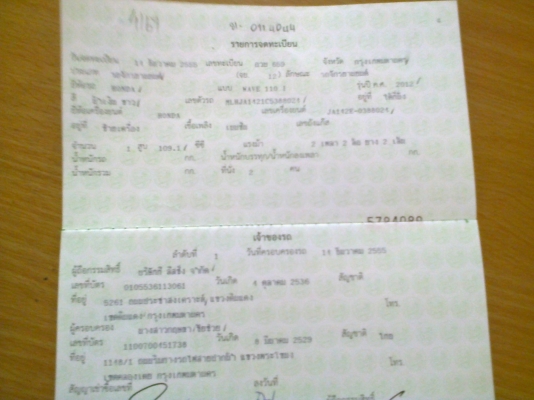 Wave110iธันวาคมปี55 ผู้หญิงใช้ (รับเล่มทันที)