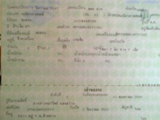 ขอบคูณๆนันทพันธ์ กทม Wave100Sรถบ้าน ผู้หญิงใช้ (รับเล่มทันที)