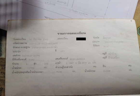 ขาย HINO 3 m 240 แรง ดั๊ม มีระบบลากจูง  (ขายพร้อมตัวลูกไปแล้ว)