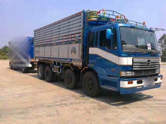 ขายรถ 12 ล้อ 2 เพลา กระบะเนียมคอกเกษตรดั้ม มีลำโพงลากลูก HINO PROFIA  P11C 325 แรง ปี.56 รถสวยราคาถูกๆ รีบจองด่วน