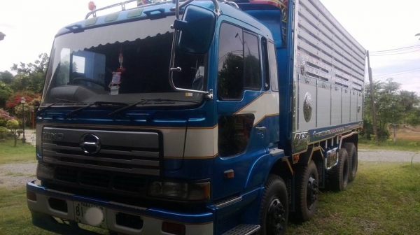 ขายรถ 12 ล้อ 2 เพลา กระบะเนียมคอกเกษตรดั้ม มีลำโพงลากลูก HINO PROFIA  P11C 325 แรง ปี.56 รถสวยราคาถูกๆ รีบจองด่วน