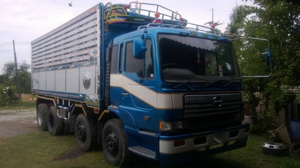 ขายรถ 12 ล้อ 2 เพลา กระบะเนียมคอกเกษตรดั้ม มีลำโพงลากลูก HINO PROFIA  P11C 325 แรง ปี.56 รถสวยราคาถูกๆ รีบจองด่วน