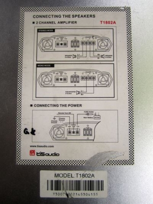 ขายแอมป์ 2 ch Tis Audio 1800 Watt