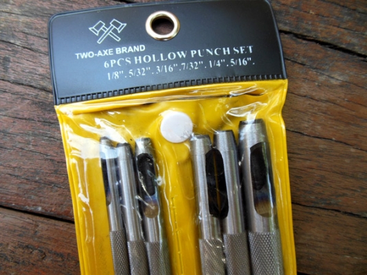 ตุ๊ดตู่ เหล็กปั้มรู 6 ตัวชุด 1/8 - 5/16 ตราขวานคู่