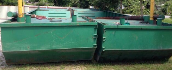 ขายเรือบรรทุกแม็คโคร1คู่พร้อมใช้ สำหรับงานขุดลอกคลอง