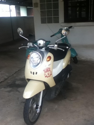 ขาย YAMAHA FINO สีเหลือง-ขาว ปี 2550