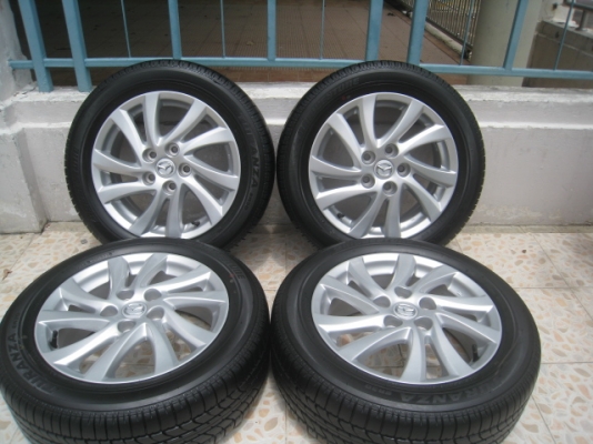 ขายล้อแม็ก  Mazda3 MC ป้ายแดง 16"x6.5" et50 5รู114.3+ ยางปี 1913 สนใจติดต่อเล็กคลองสามครับ (081-3747940)