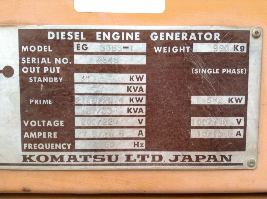 ขายดครื่องปั่นไฟ Denyo 40 Kva