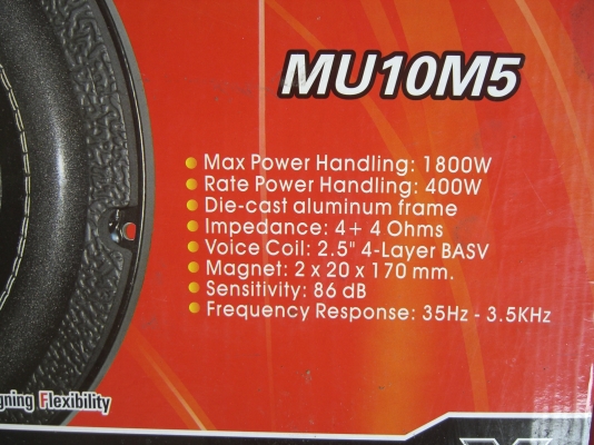 ซับฯ10" Mutant Audio X  MU10M5  1800W Peak เข้ามาดูก่อน