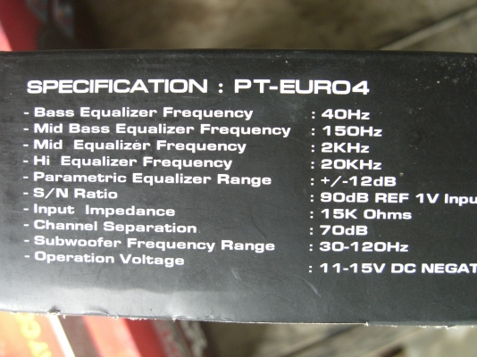 ปรีแอมป์ Platinum 4 Band Parametic PT-EURO4