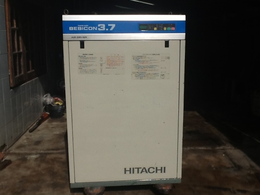 ปั๊มลมลูกสูบเก็บเสียงHITACHI 5 แรงม้ามี dryerในตัว เก่าญี่ปุ่น