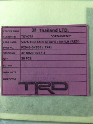 ขายสติกเกอร์ท้ายกะบะรถ vigo Prerunner  4*4  TRD เเท้