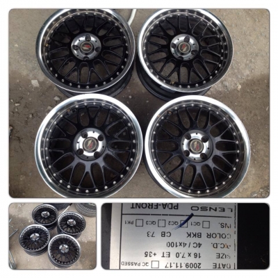 ขายแม็กมือ2 Lenso PDA (Club Race 4)ขอบ16 4 รู100 สีดำขอบเงา ราคา 6,300 บาทถูก