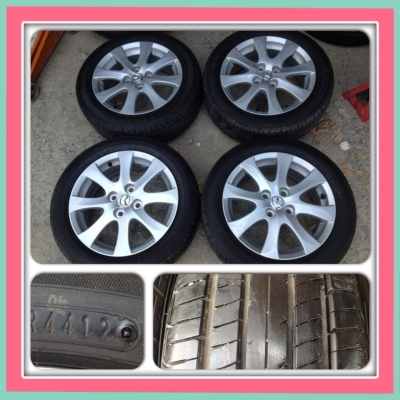 ขายแม็กเดิมขอบ15 Mazda 2 + ยางปี12 ราคา 9,500 บ.ราคาถูก