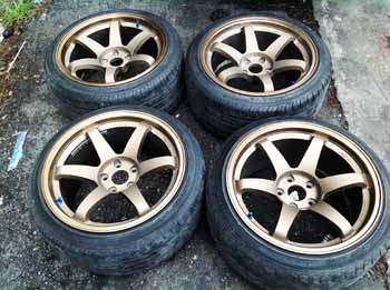 ขาย Te37 ขอบ18 สีทองฟรอส พร้อมยางใหม่ๆ 1ชุุด