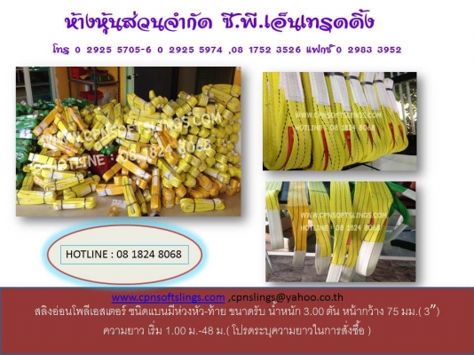 สลิงผ้าใบ สลิงยกของ สลิงอ่อน สลิงแบน สลิงกลม สายรัดรถ สายพานยกของ