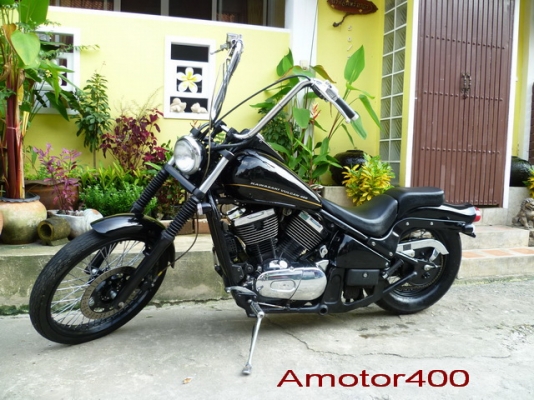 Amotor400 ขออนุญาติขาย valcan 400 cc แต่งแนวฮาเลย์แบล็คลาย ประกอบใหม่ ขาย 87000 inv ออกชื่อคนซื้อ