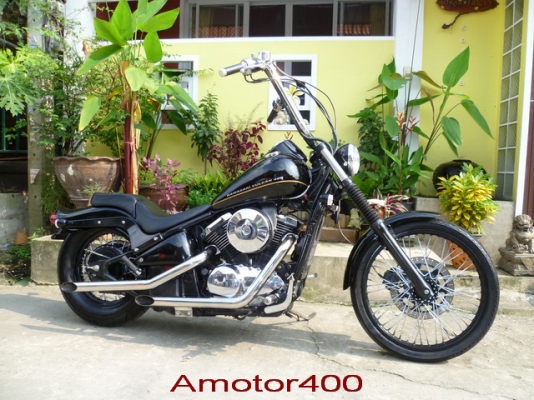 Amotor400 ขออนุญาติขาย valcan 400 cc แต่งแนวฮาเลย์แบล็คลาย ประกอบใหม่ ขาย 87000 inv ออกชื่อคนซื้อ